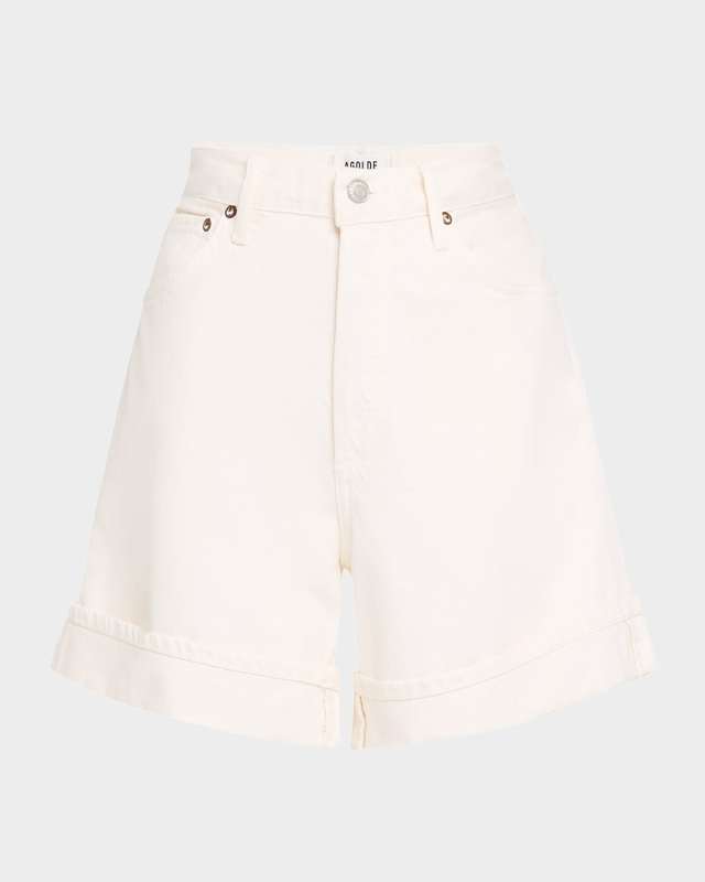 Dame High-Rise Cuffed Denim Shorts